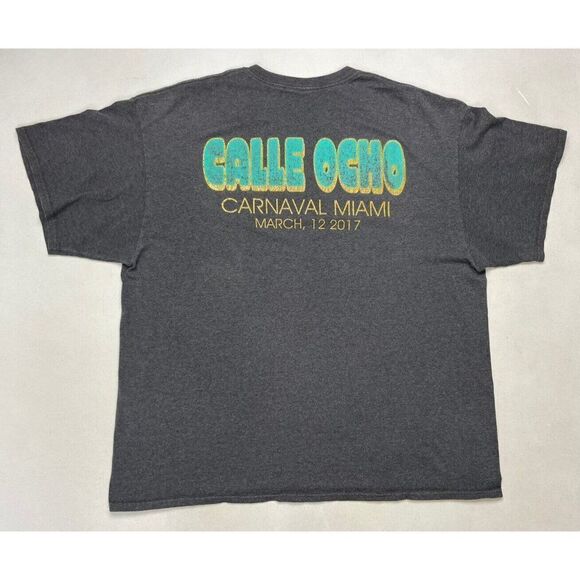 Calle Ocho Miami Music Festival 2017 Graphic T-shirt Men XXL Gray Art - Picture 7 of 10
